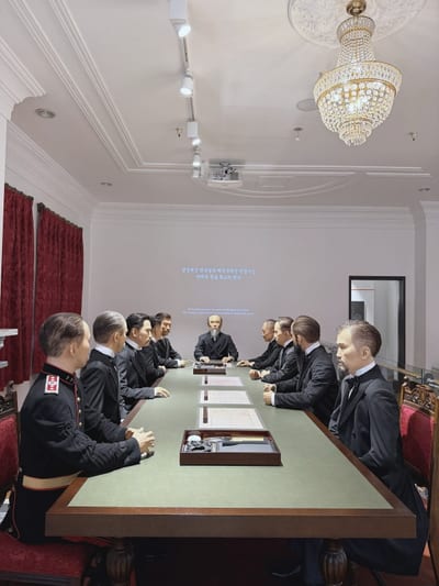 The signing of the 1905 treaty, reconstructed inside Jungmyeongjeon